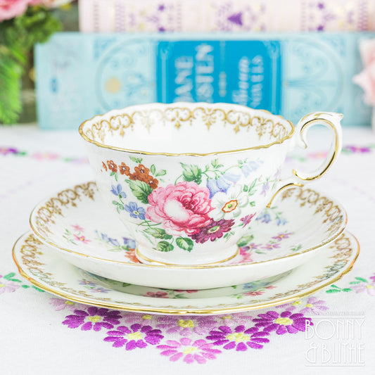 Crown Stafforshire England's Bouquet Teacup Set