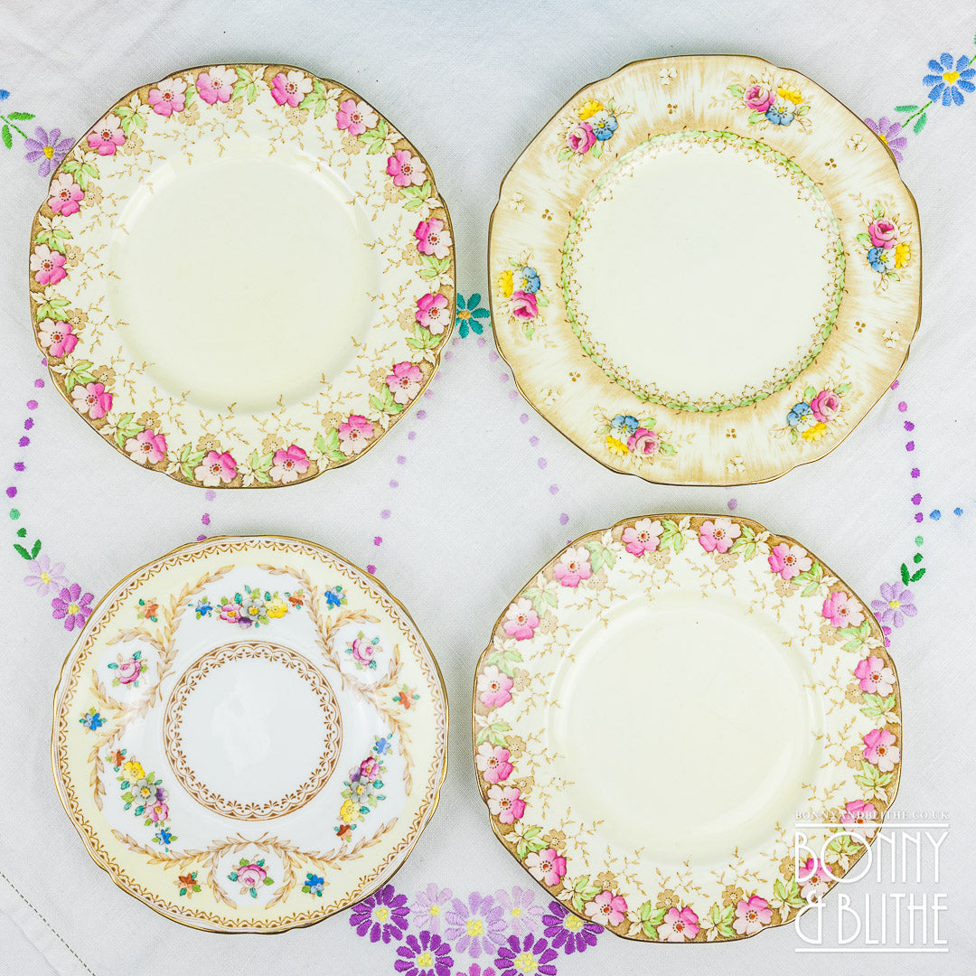 Cream Themed Vintage Side Plates
